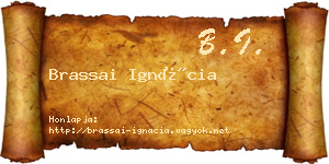 Brassai Ignácia névjegykártya